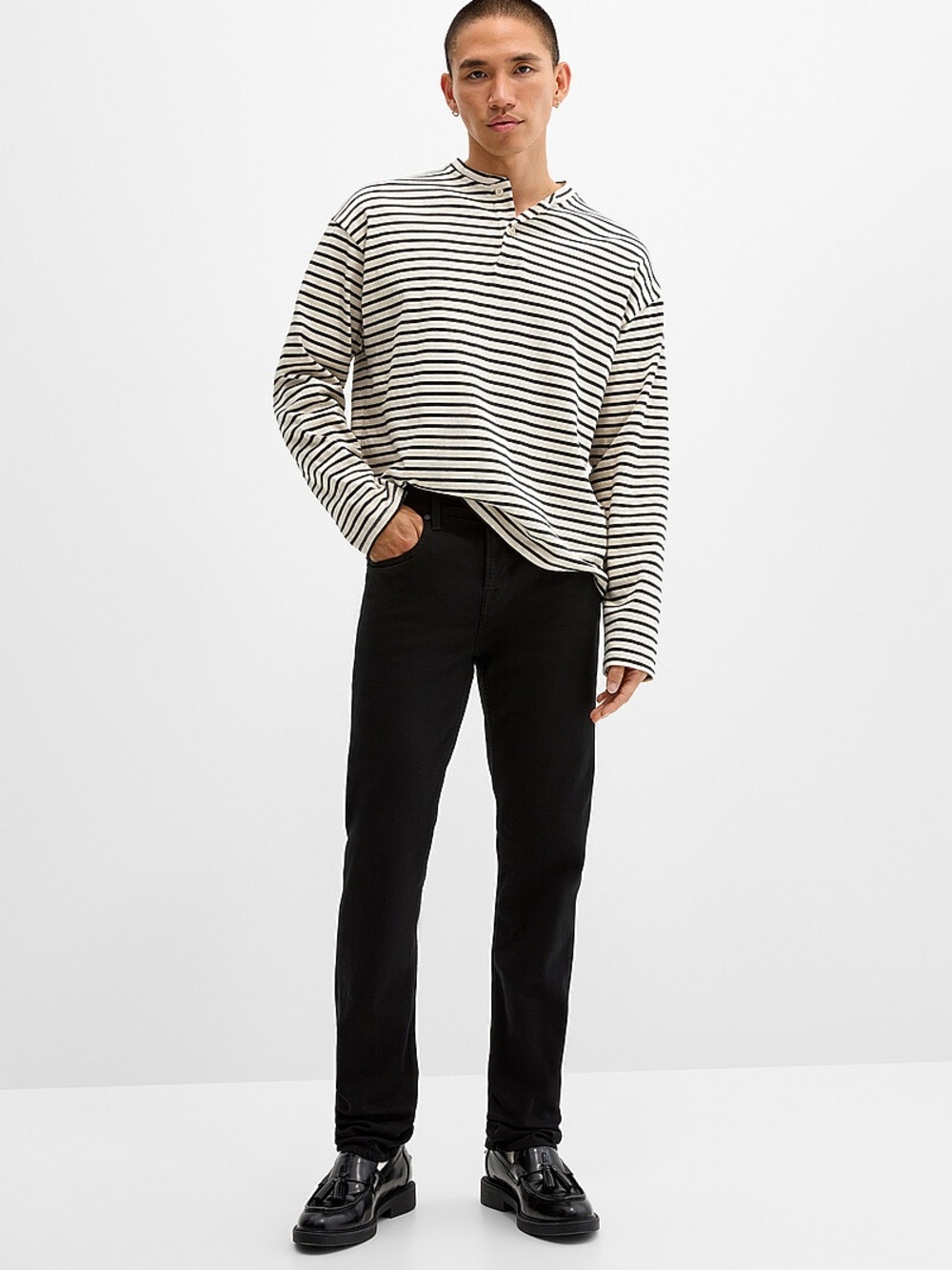 7 For All Mankind Men's Black Slimmy Straight Jeans